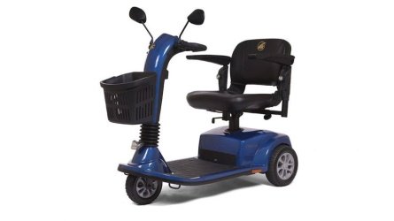 A blue Golden Technologies Companion 3-wheel scooter.