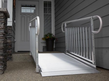 A ramp outside of a house.