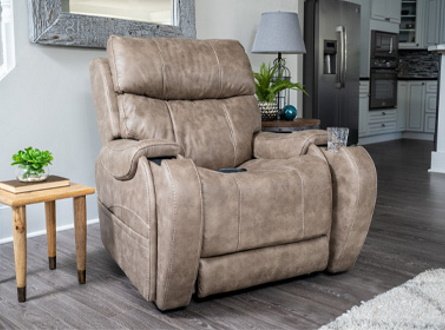 A lift chair in the living room.